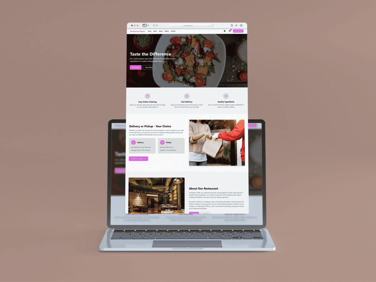 Online ordering website